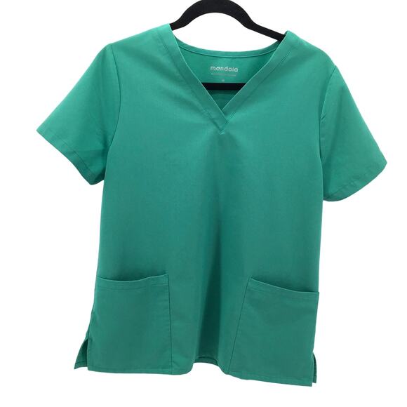 Mandala Tops - Mandala 6 pocket Scrub Top Medium M Green V Neck Nursing Healthcare Surgical